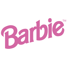 Barbie logo in pink text on a white background.