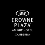 Crowne Plaza hotel logo with text 'Crowne Plaza, an IHG Hotel, Canberra'
