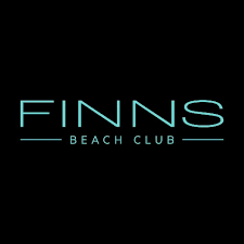 Finns Beach Club logo on a black background