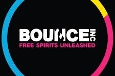 BOUNCE Inc logo with the text 'Free Spirits Unleashed' below it, on a black background, surrounded by a colorful circular border.