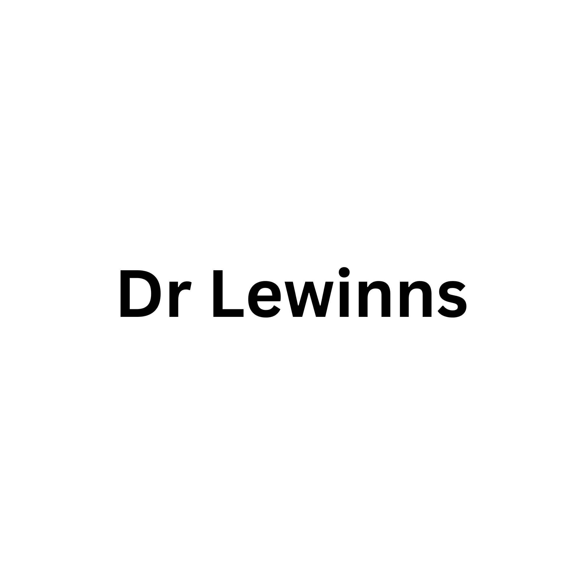 Text reading 'Dr Lewins' on a plain white background.