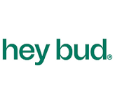 Logo with the text 'hey bud.' in green