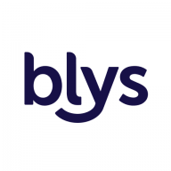 Bly S logo with blue text on a white background