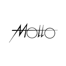 The word "Mollo" written in a stylized black font with a line crossing through it.