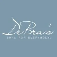 DeBra's logo with the tagline "Bras for Everybody" on a blue background.