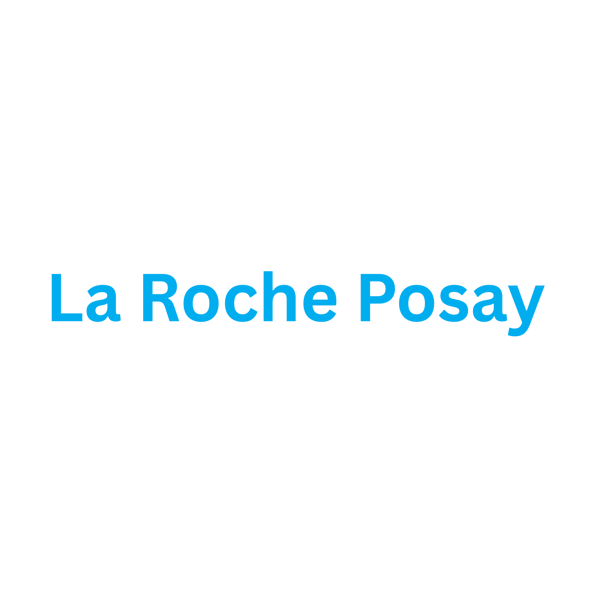 Text overlay on a white background reading "La Roche Posay."