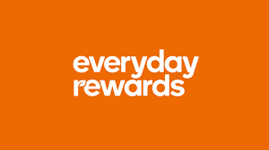 Orange background with white text reading 'everyday rewards'