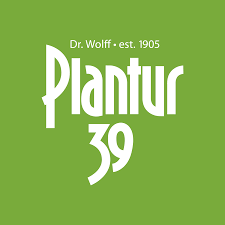 Green background with white text reading 'Dr. Wolff - est. 1905 Plantur 39'.