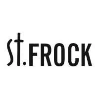 The logo for St. Frock, featuring the name in bold black letters with a stylized 'F'.