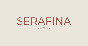 Serafina Australia logo on a beige background