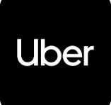 Uber logo on a black background