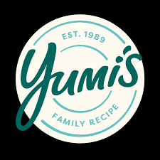 Yumi's logo with the text 'EST. 1989' and 'Family Recipe' in a circular design.