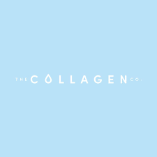 Light blue background with white text displaying "The Collagen Co."