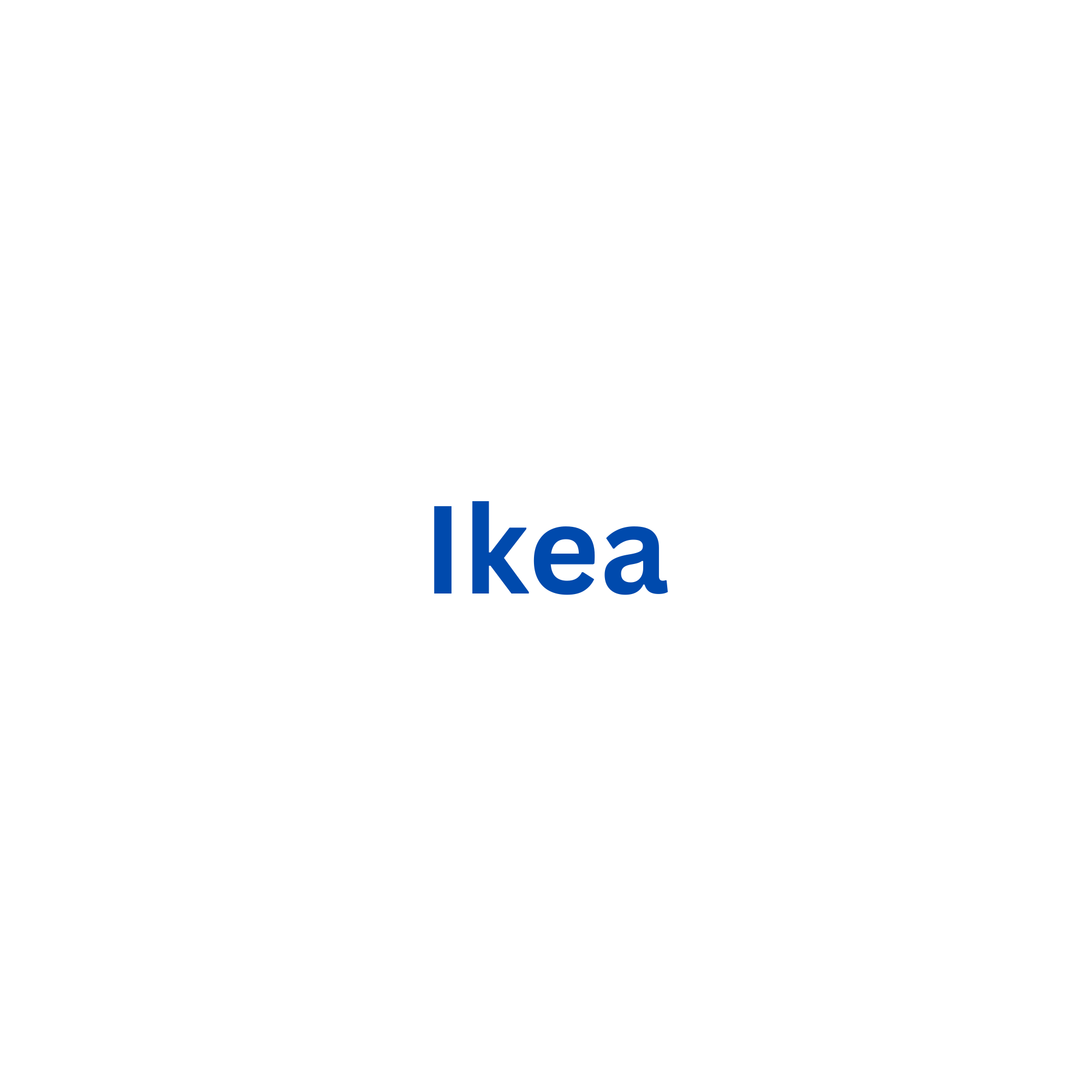 Partial view of the IKEA logo in blue letters on a white background.