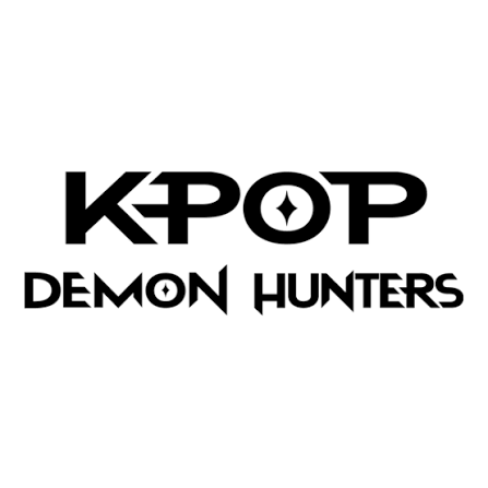 K-pop Demon Hunters logo in black and white.
