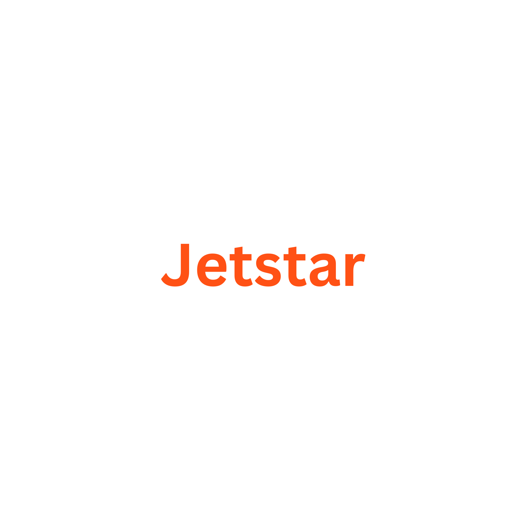 Text reading 'Jetstar' in orange on a white background.