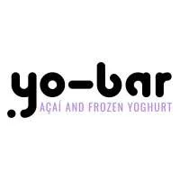 Yo-Bar logo with text 'Açai and Frozen Yoghurt' in purple underneath.