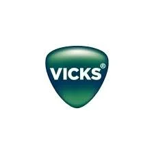Vicks logo on a dark background