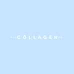 Light blue background with the word 'COLLAGEN' in white, centered text.