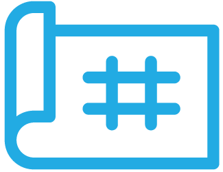 A blueprint or architectural plan in blue with black lines.