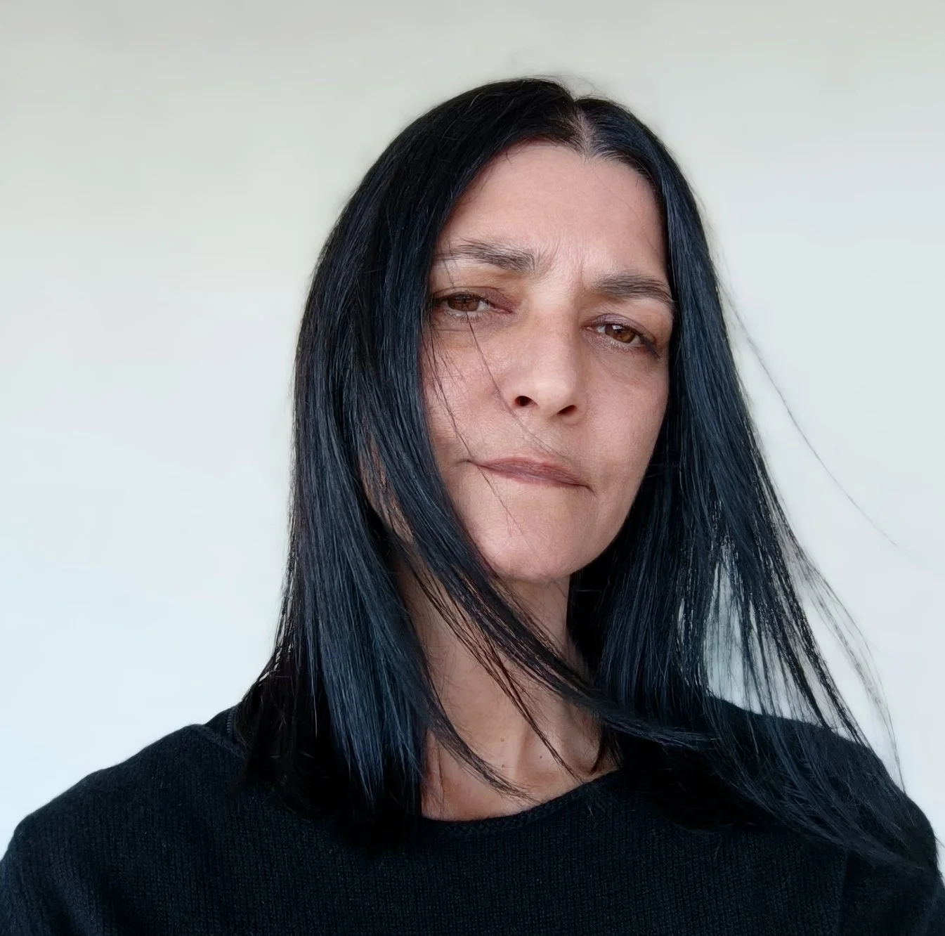 Headshot of contemporary artist Marisa Iona in Volos, Greece.