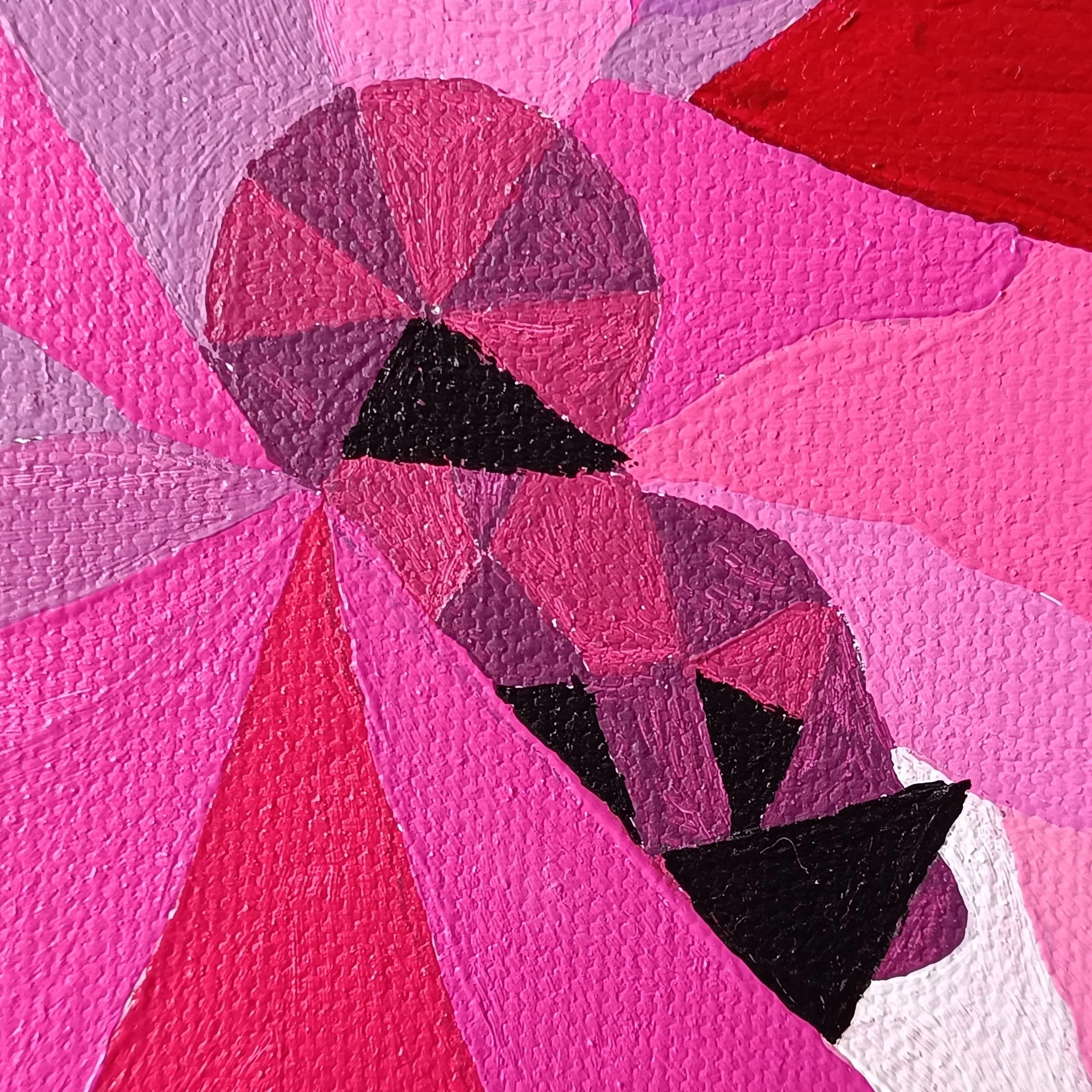 Close-up of deep plum and black mosaic patterns with rich texture from the Neon Dreams series by Marisa Iona
