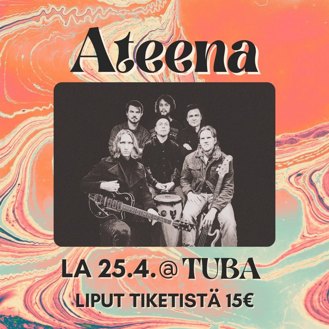 Ensi viikolla 25.4. Tuballa esiintyy jazz-rock -yhtye Ateena! 🔥 Ateenan esikoislevy &rdquo;Ateena&rdquo; julkaistiin toukokuussa 2025. Laaja kansainv&auml;linen yleis&ouml; on ottanut levyn omakseen. Mm. perinteik&auml;s brittilehti Jazz Journal yli