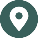 Map pin icon on a circular background.