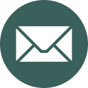 Envelope icon within a dark teal circle.