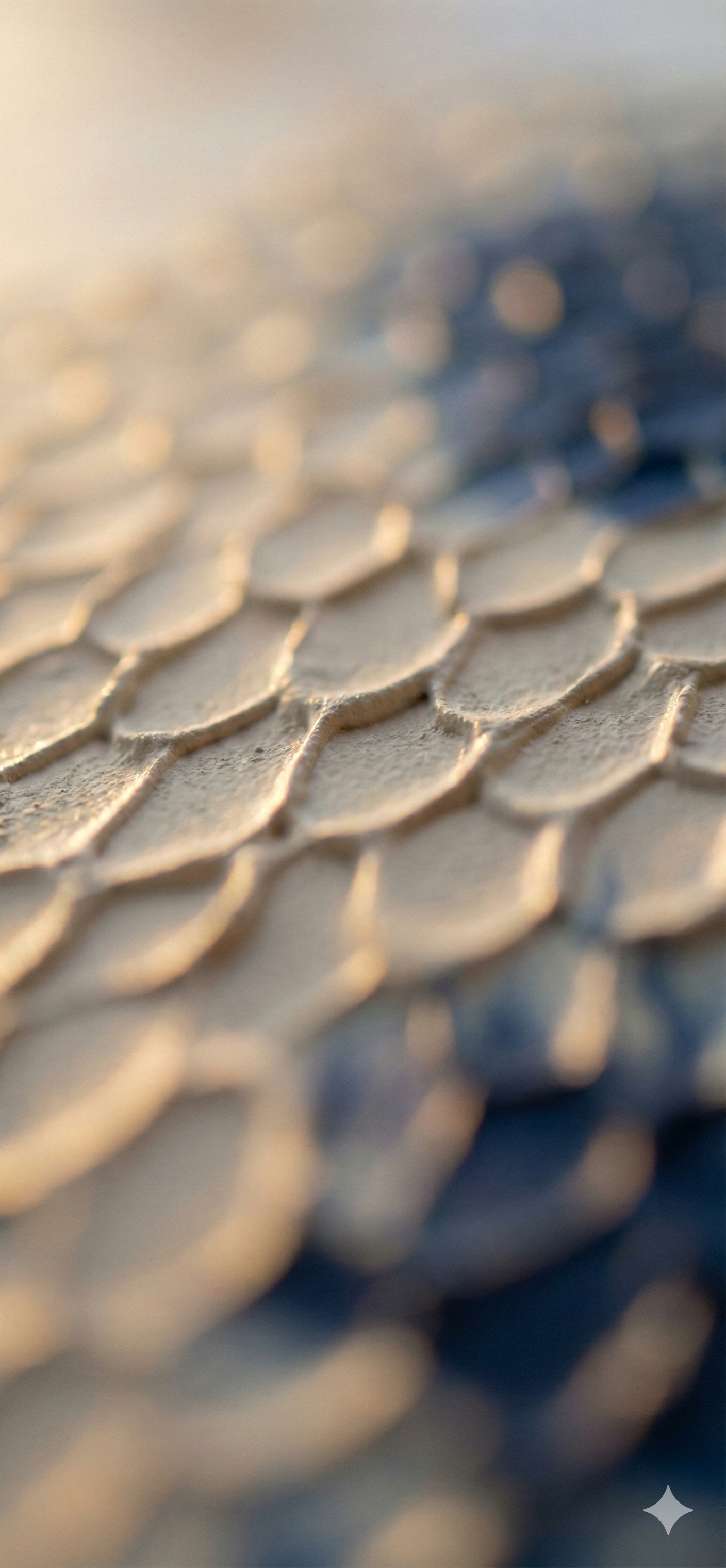 Nahaufnahme einer metallenen Gitterstruktur mit Bokeh-Hintergrund in warmen Farbtönen