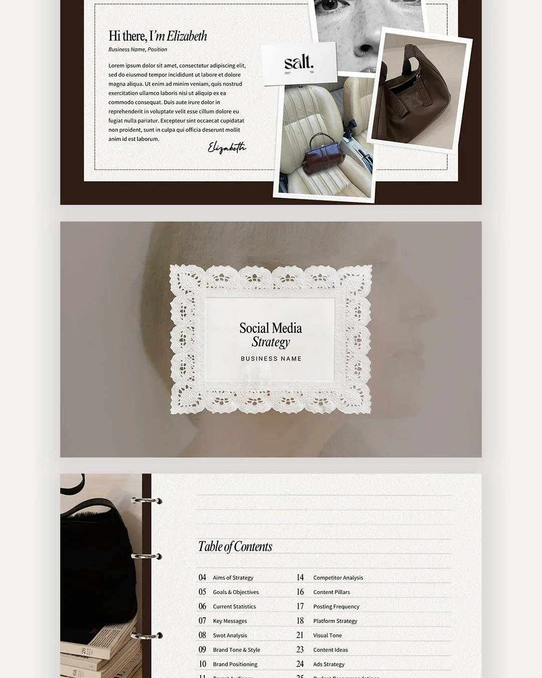Social Media Strategy Template For Canva Mocha Edit