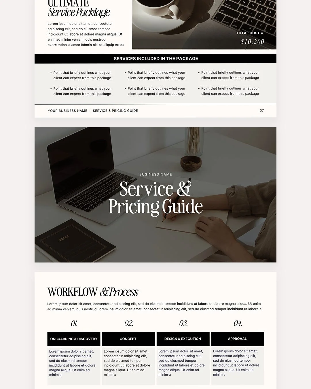 Service & Pricing Guide Template For Canva Neutral Edit