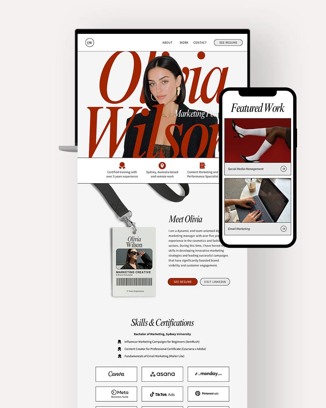 Marketing Portfolio One Page Canva Template