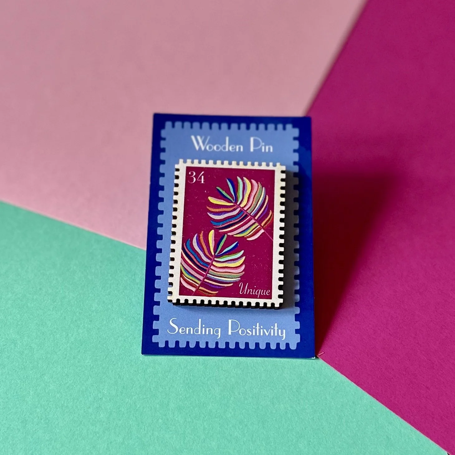 Unique Plant Wooden Stamp Pin