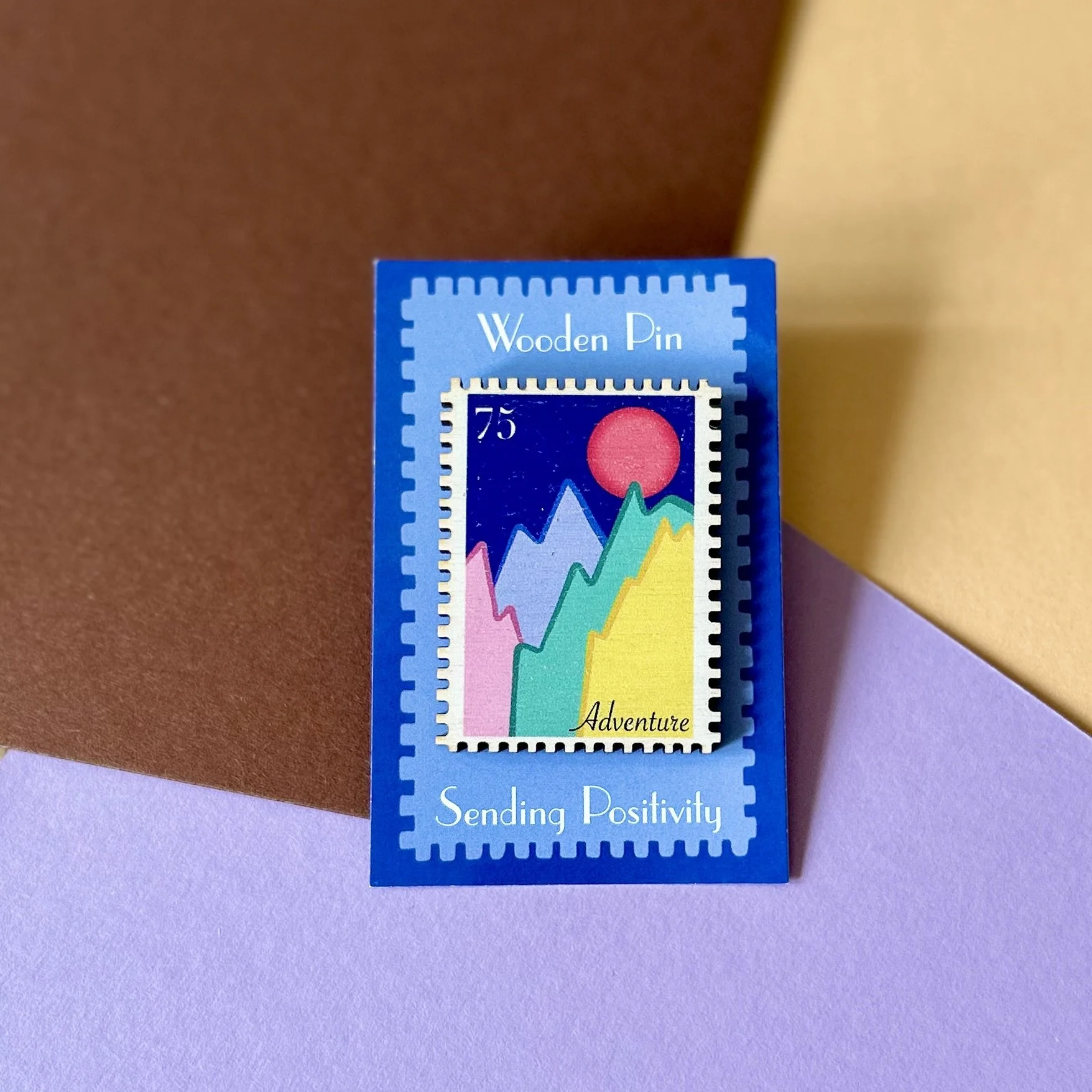 Adventure Wooden Stamp Pin