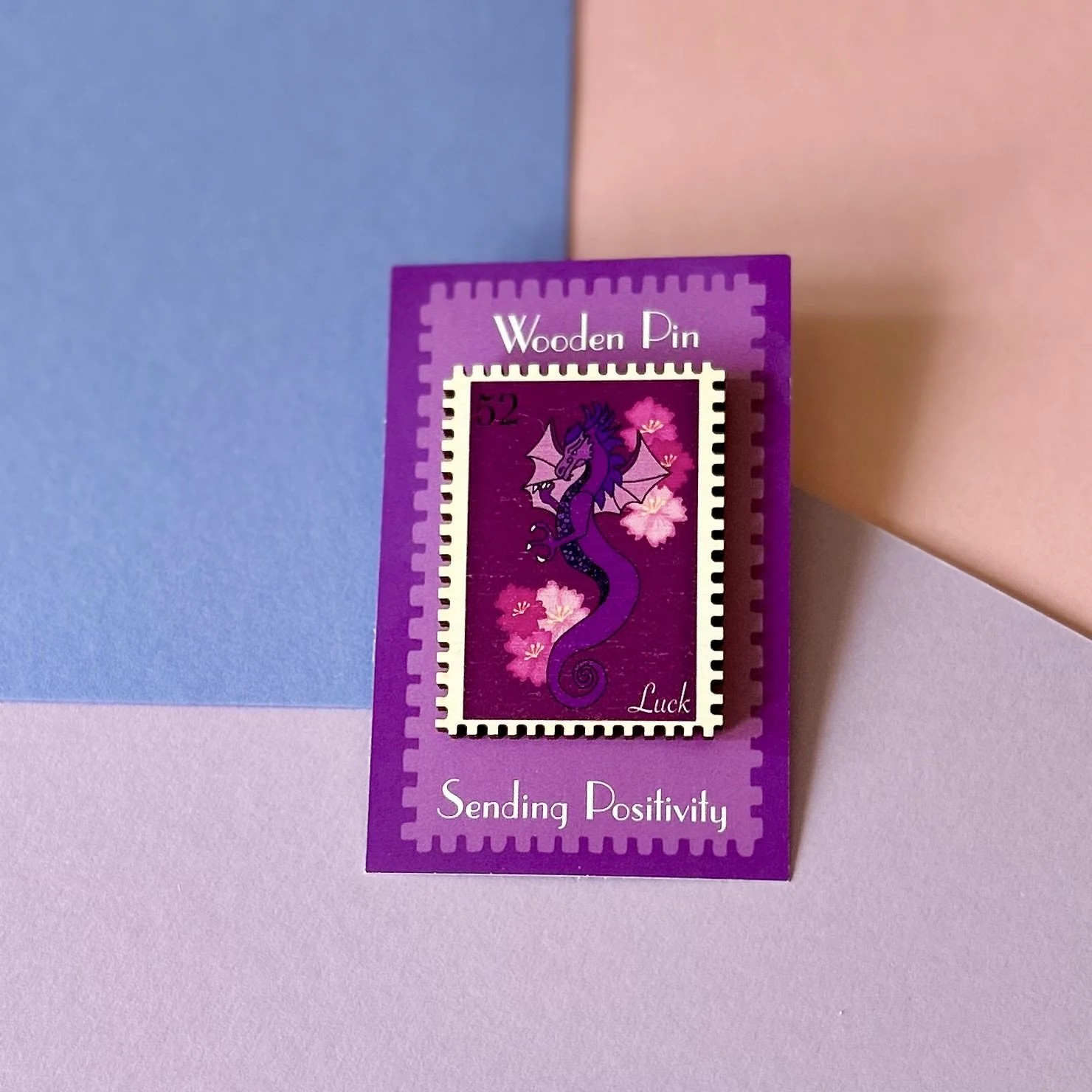 Luck Dragon Wooden Stamp Pin