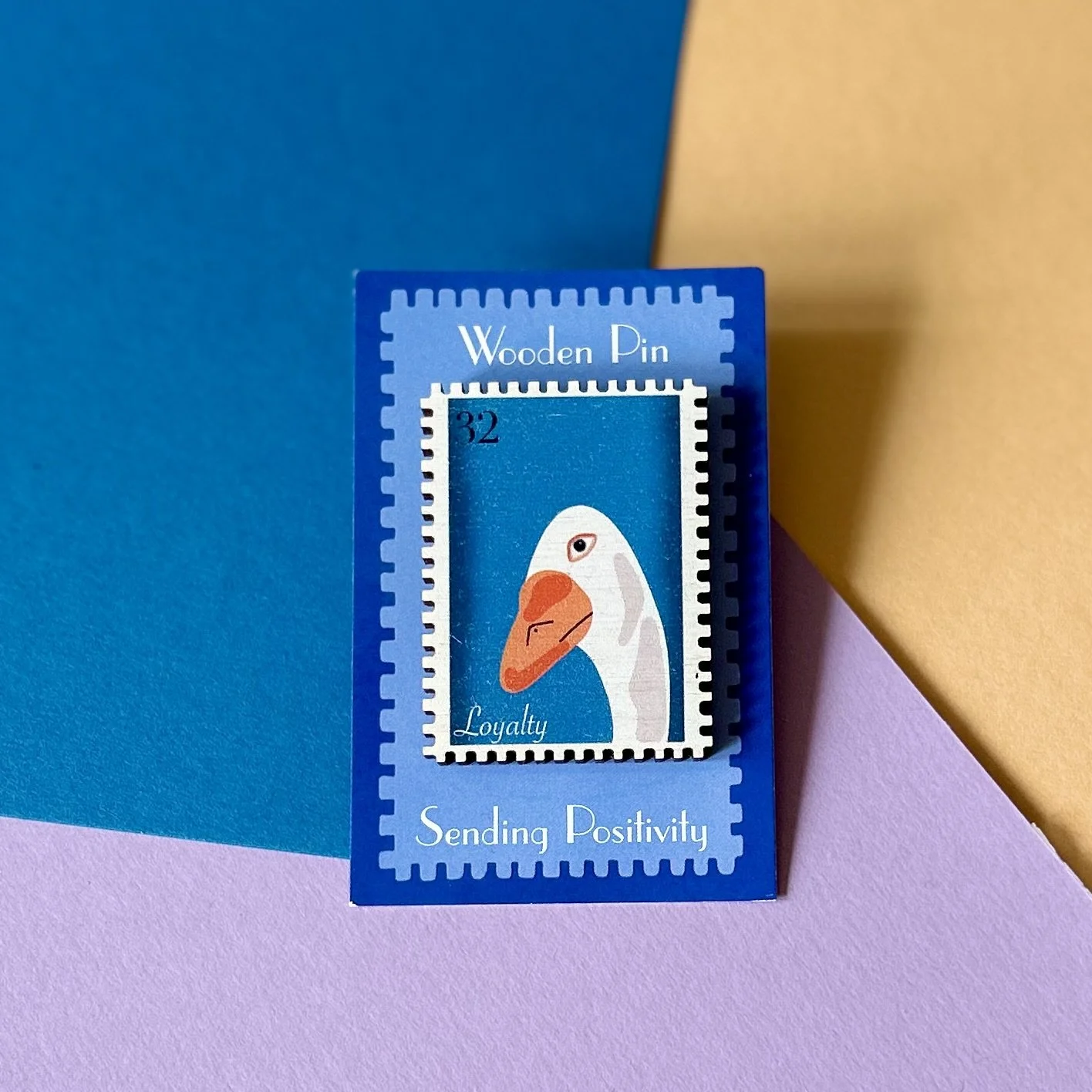Loyalty Goose Wooden Stamp Pin