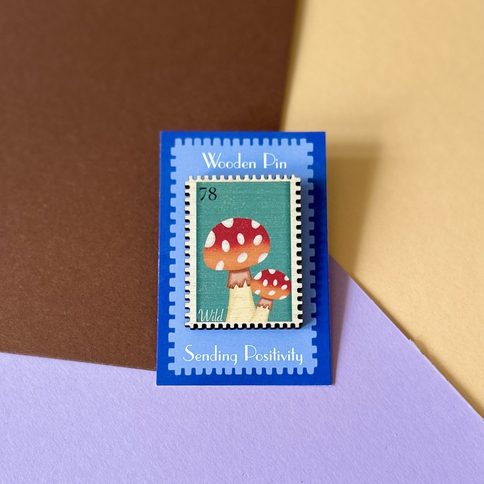 Wild Mushroom Wooden Pin