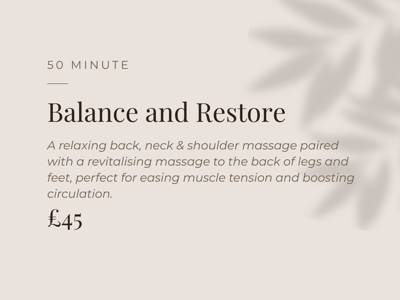 Relaxation massage treatment in Crewe