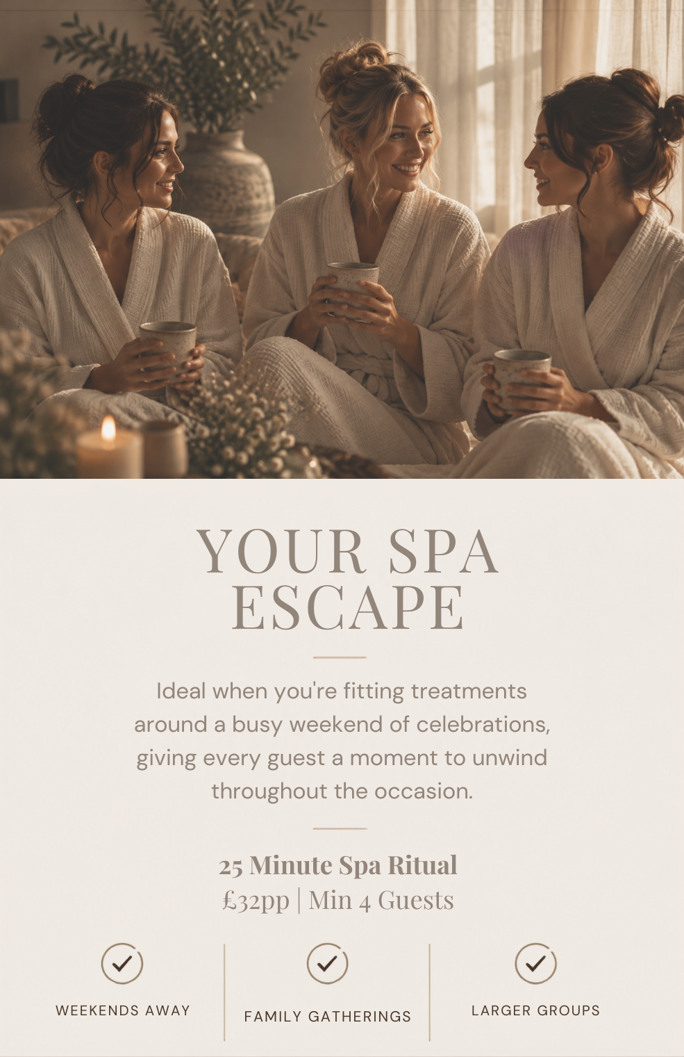 Your spa escape spa treatments and massage at air bnb, holiday rental, weekend away in Cheshire - Crewe, Nantwich, Sandbach, Alsager and Stoke-on-Trent. Perfect for hen parties, birthdays and celebrations: luxury group spa packages.