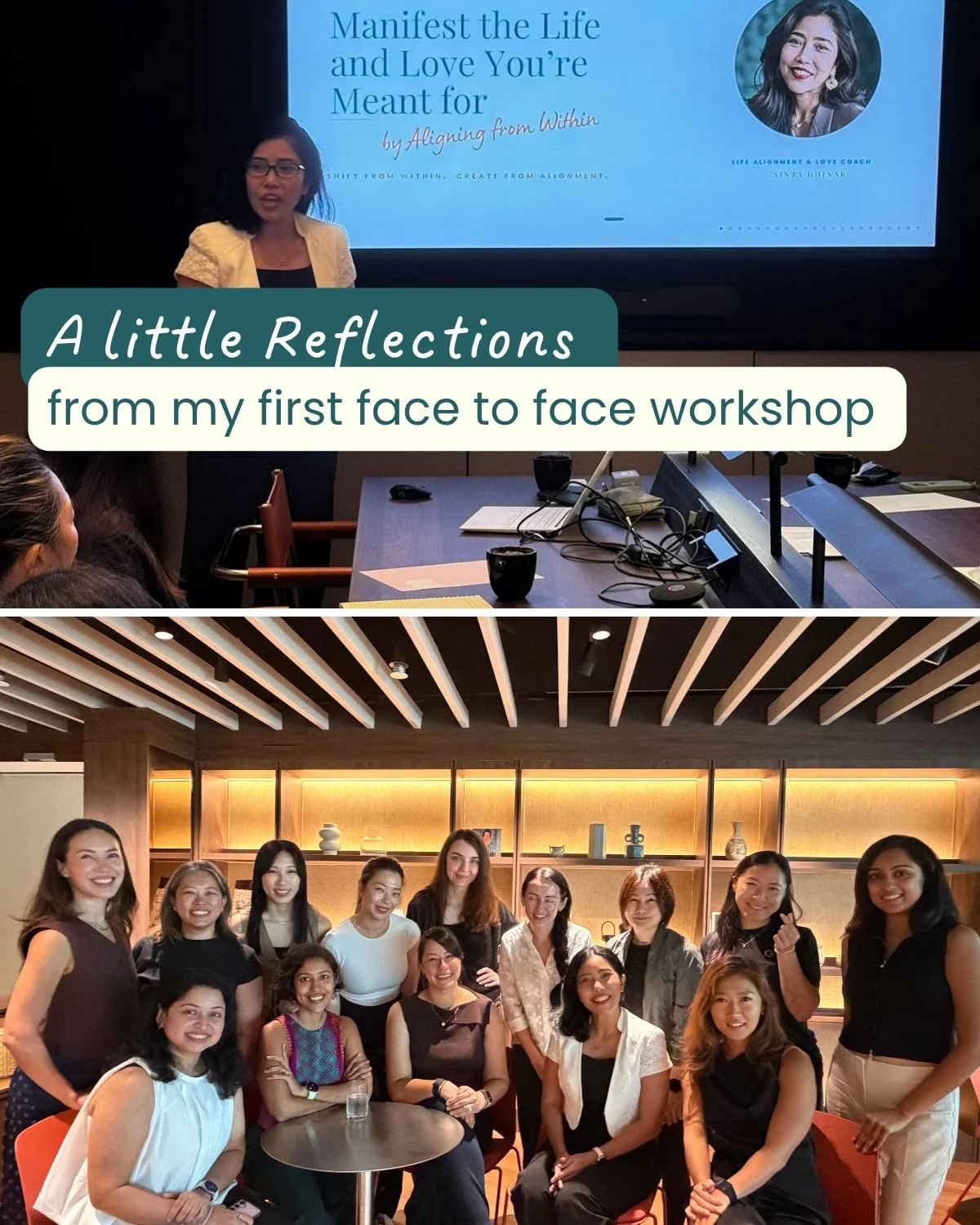 A few reflections from my first face-to-face workshop last week. 

I had intended &ldquo;Manifest the Life &amp; Love You&rsquo;re Meant For &mdash; By Aligning From Within&rdquo; as a space to pause, look within, and have honest conversations about 