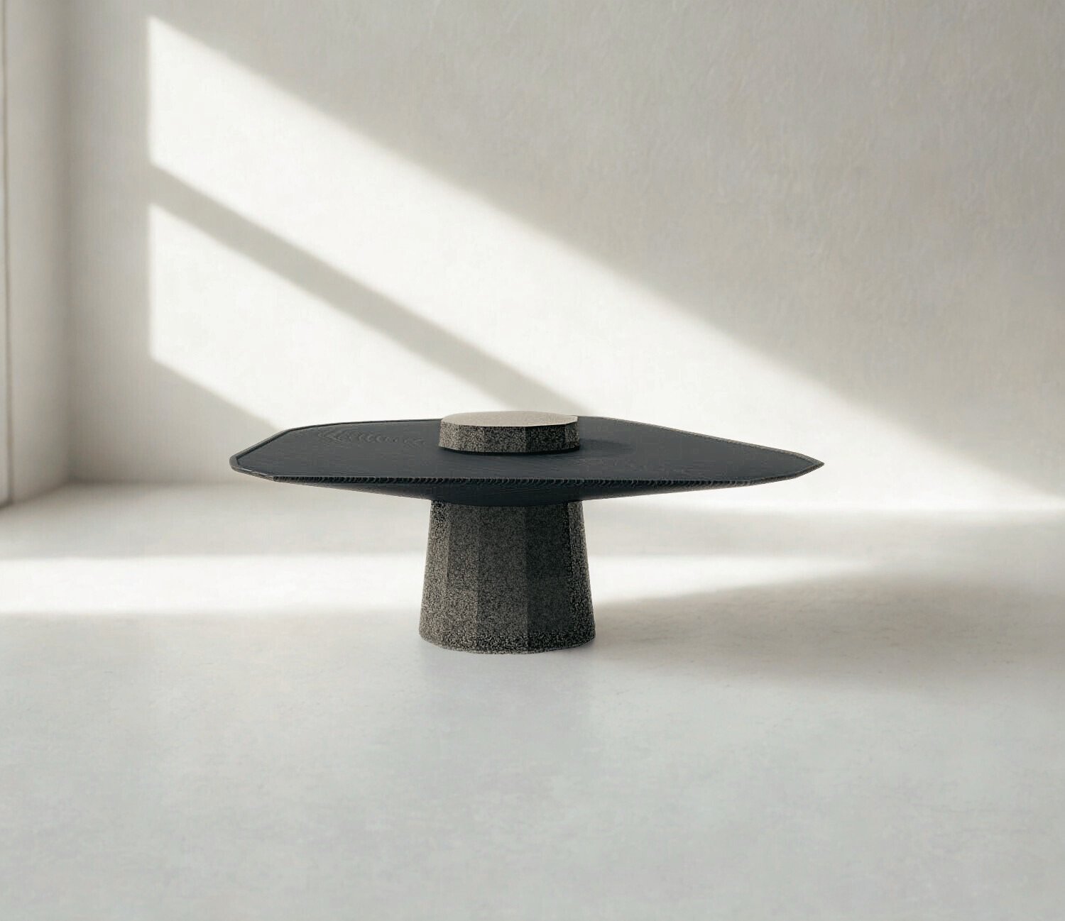 Table Webwood bois massif noyer Fabrice Ausset vue ensemble