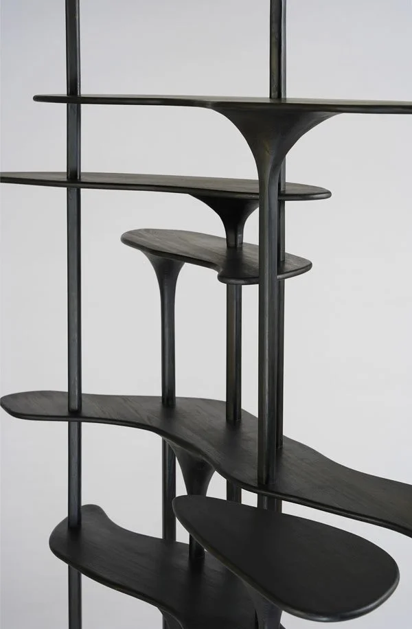 etagere noire sculpte mroz boullier vue detail