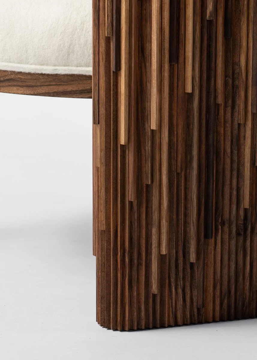 fauteuil baguette noyer vue details