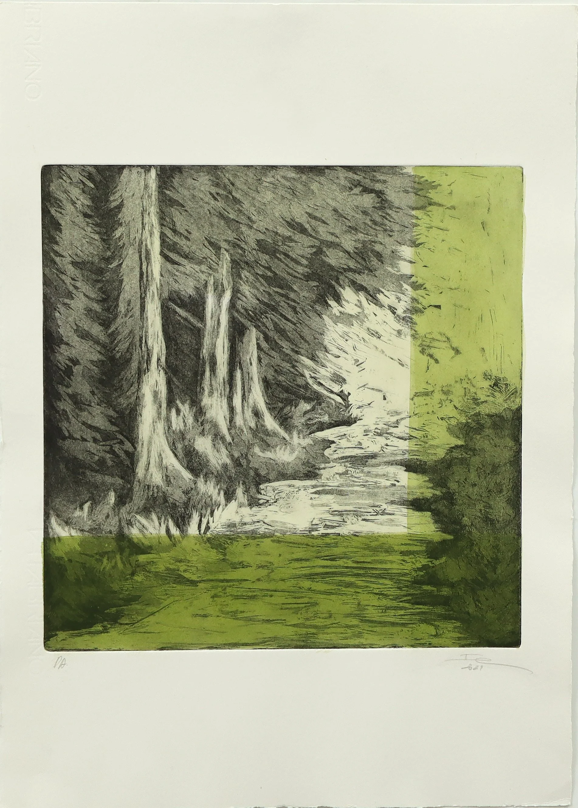 GRAVURA AGUAS TINTAS SÉRIE PAISAGENS PA 30X30 50X35