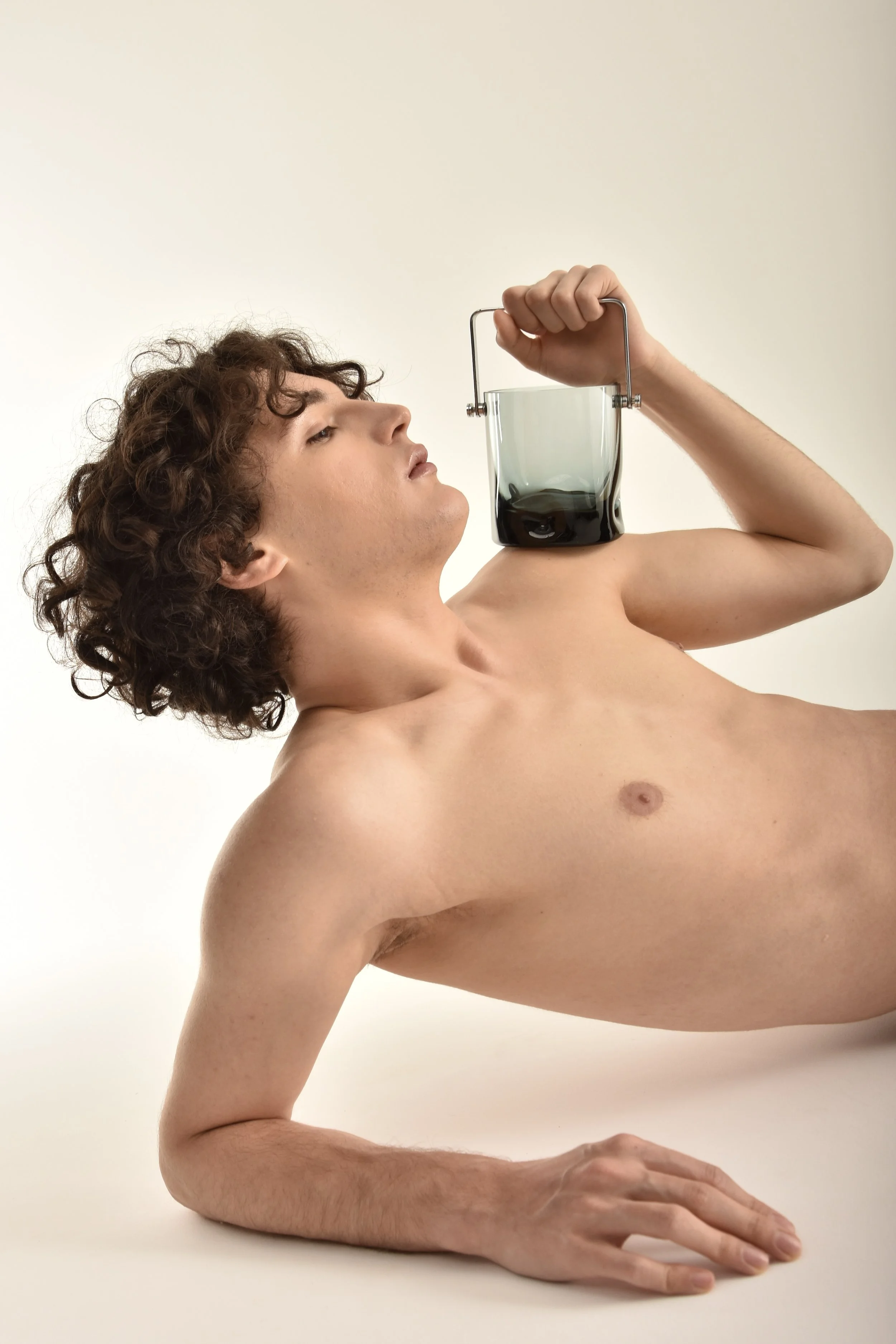 Seau à glace en cristal Pierre Schneider circa 1970