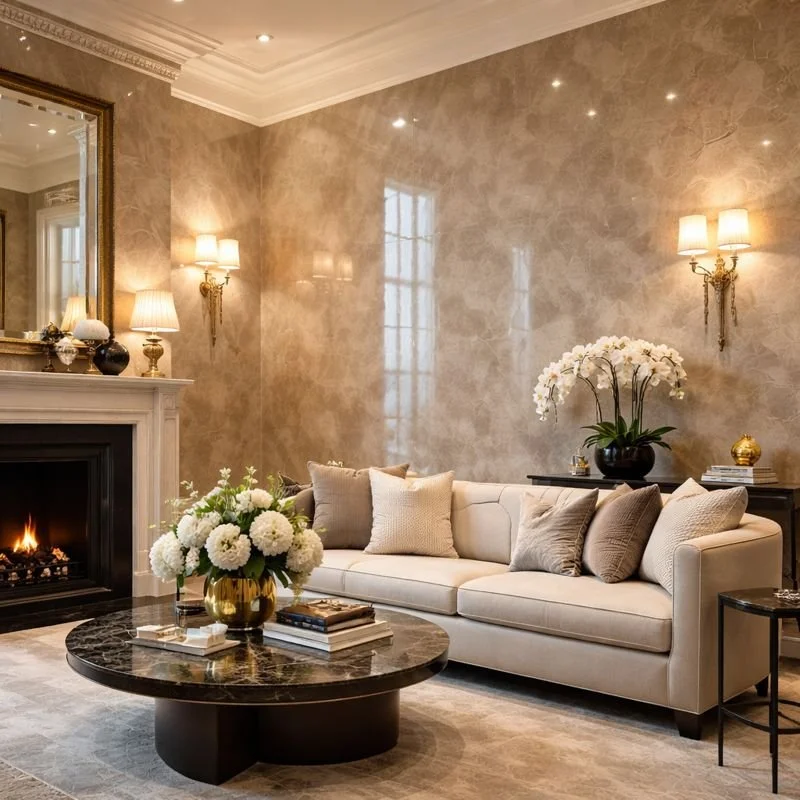 High-end interior decorating and painting in North London, showcasing premium finishes by A to B Decorators.