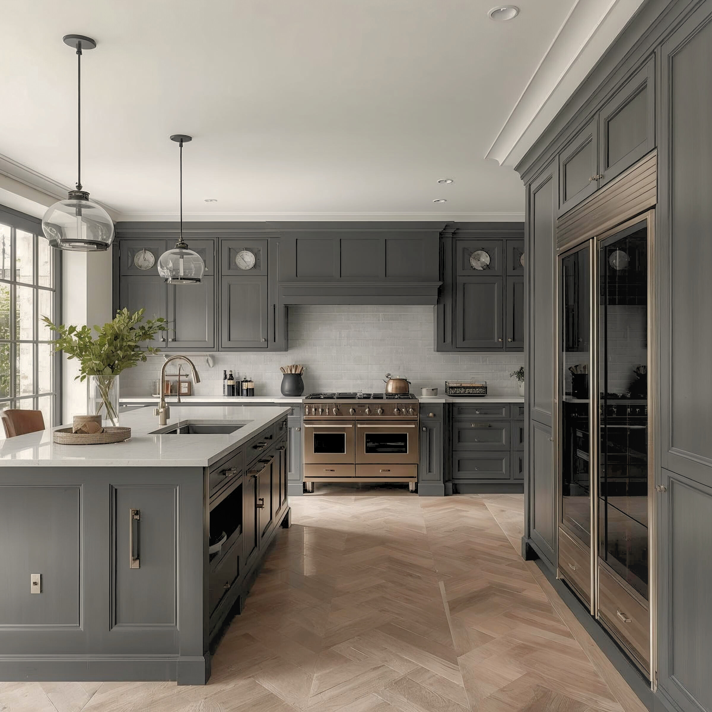 Modern interior painting and decorating project in North London, including kitchen finishes by A to B Decorators.