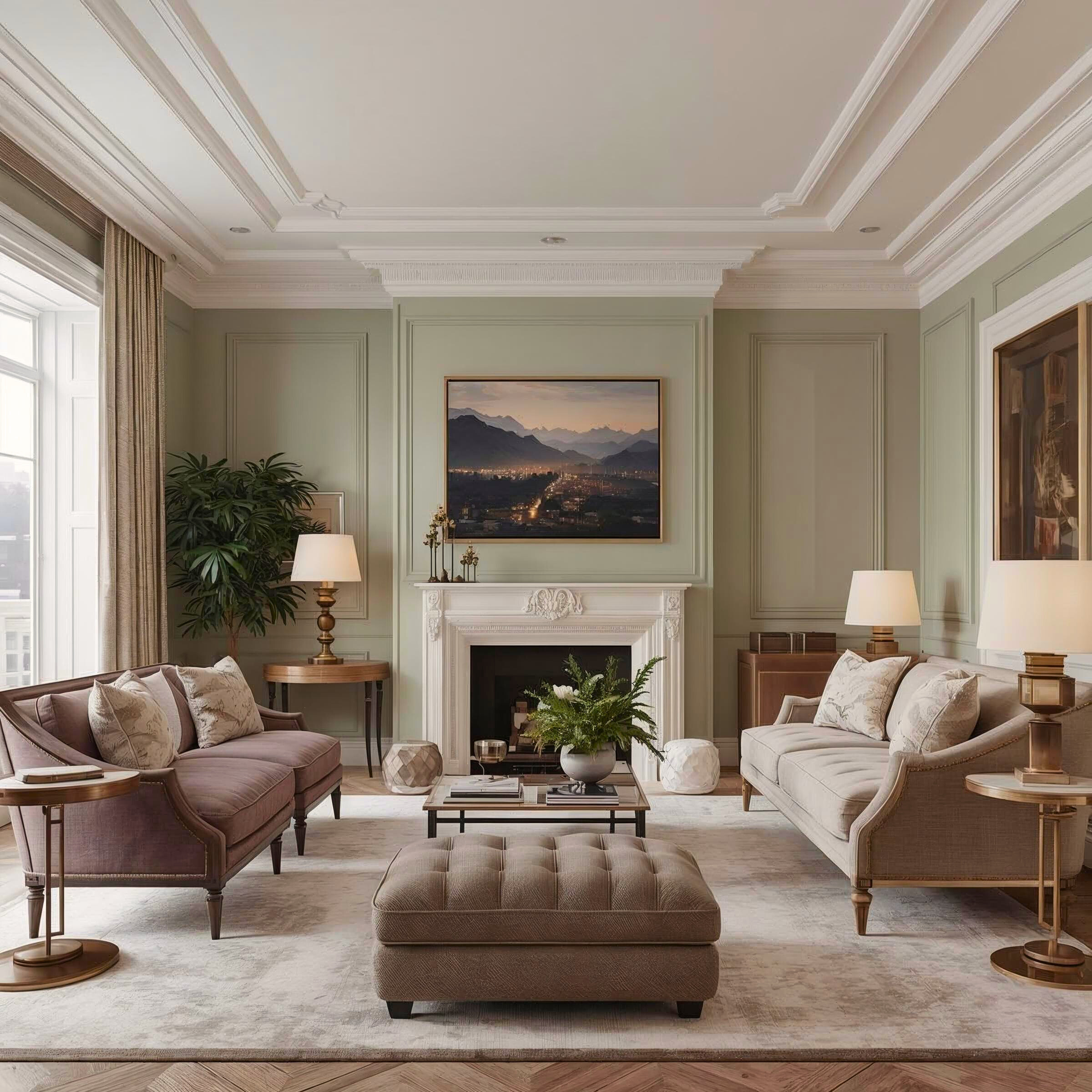 Heritage interior painting and decorating in North London, featuring classic living room finishes by A to B Decorators.