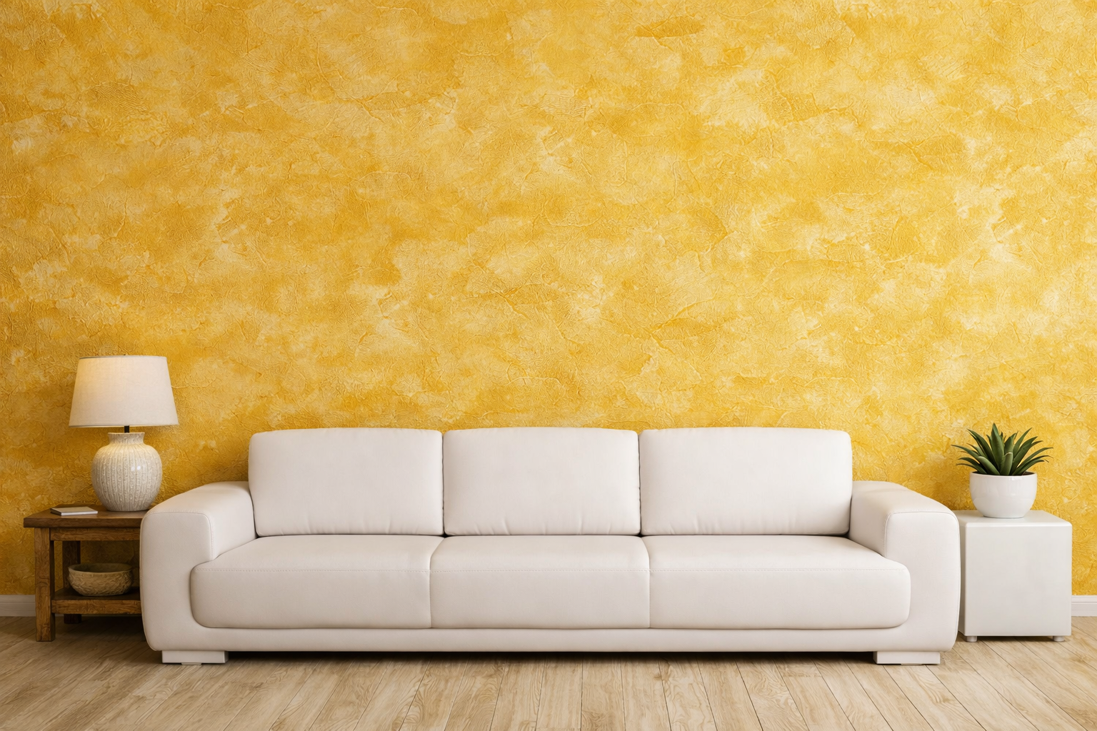 Decorative feature wall painting in a North London living room, showcasing artisan finishes by A to B Decorators.